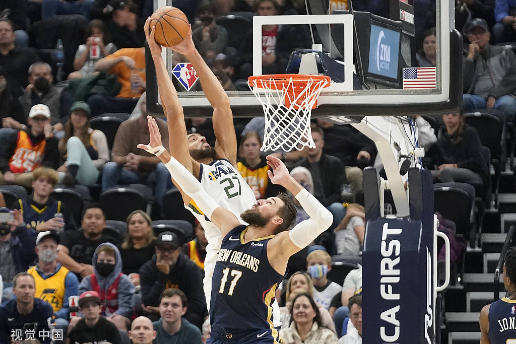 爵士鏖战鹈鹕,戈贝尔刷新纪录 爵士鏖战鹈鹕,戈贝尔刷新纪录